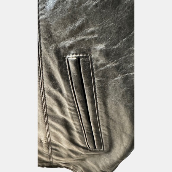 Pelle Studio Wilsons Leather Jacket Womens Medium Black Button Front Career - Picture 5 of 9